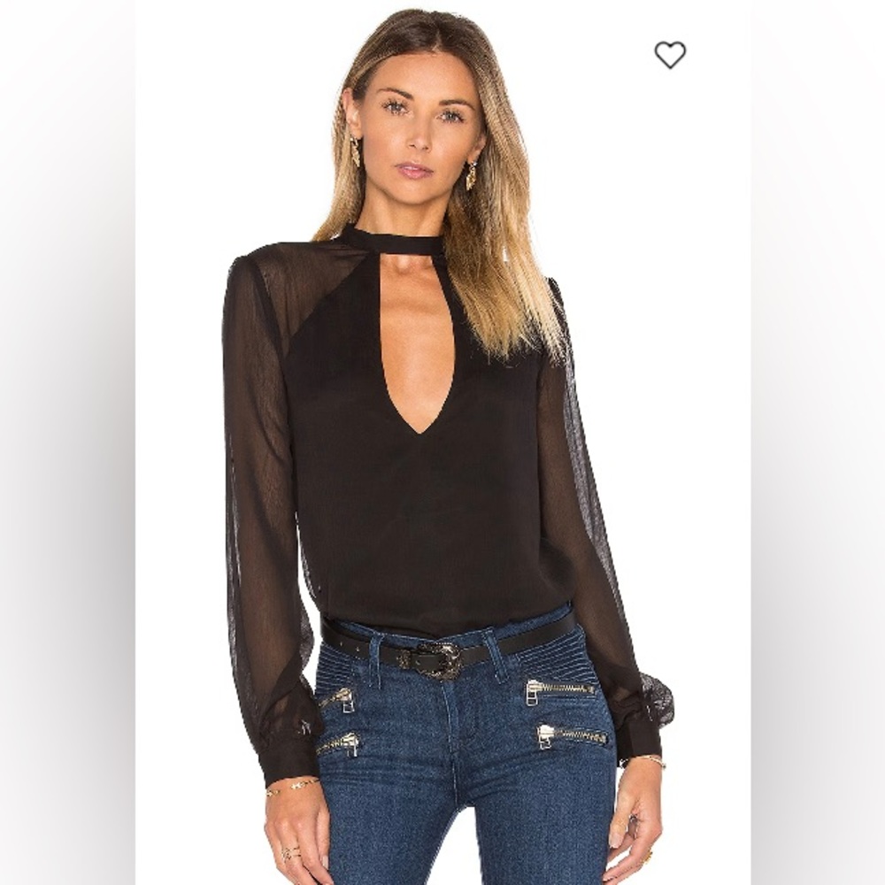 NWOT Revolve Tularosa Evie Blouse Black Size Small
